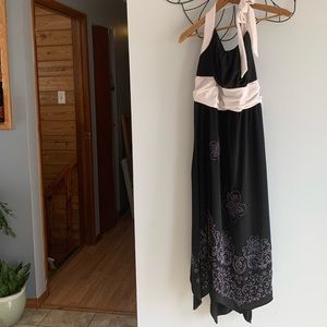 Maurices size 1 Black White Halter beaded dress